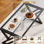 Modern Rectangular Glass Coffee Table For Living Room, Centre Table With Tempered Glass Top And Sturdy Metal Frame, Suitable For Bedroom, Home, Or Office Use