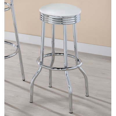 Hagert Upholstered Metal Swivel Bar Stool