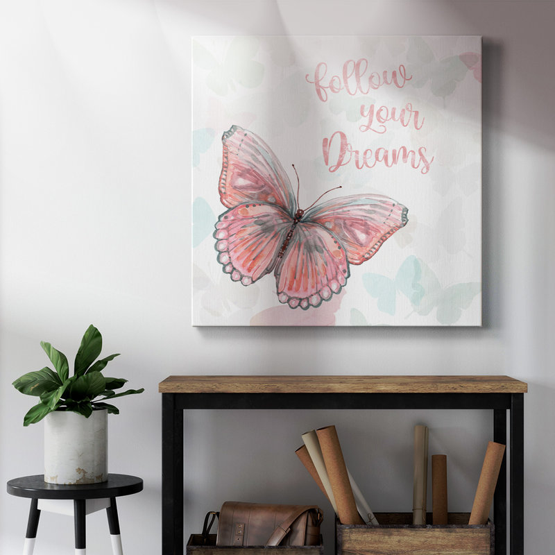 Butterfly Dreams - Toile tendue avec châssis de qualité supérieure - prête à être accrochée
