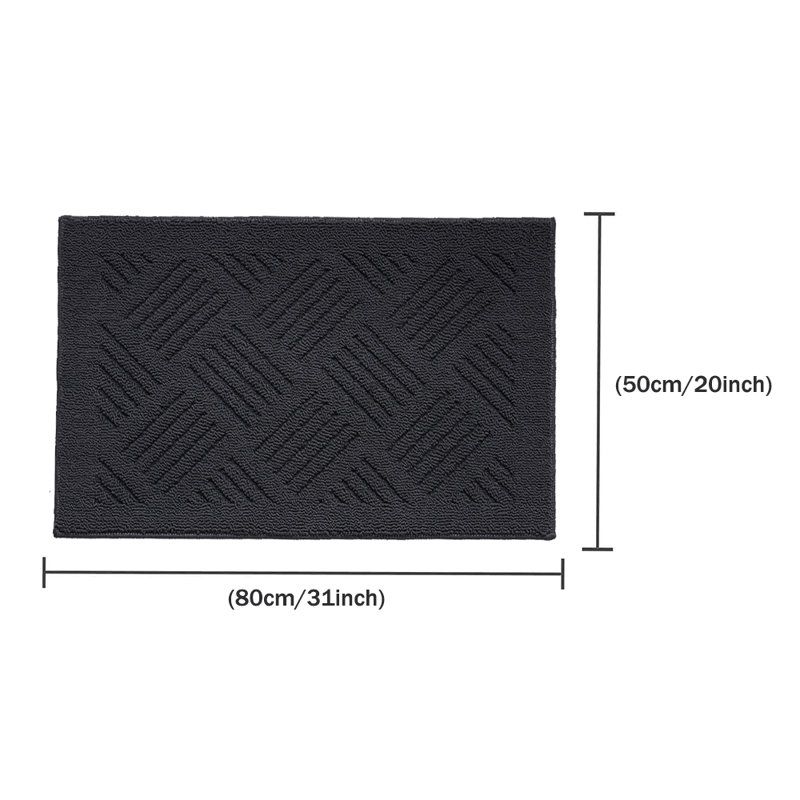 Tapis d'entrée antidérapant antidérapant Premium Premium, Gris foncé, L 20 po x L 31 po