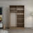 Elegant Wardrobe with 2 Shelves, White & Oak, 47.2 x 74.8 x 23.6 inches | 100% Melamine Coated Particle Board, Thickness: 0.7 inches | Sturdy Design, 11.0 lbs Shelf Capacity | Perfect for Stylish Storage Solutions