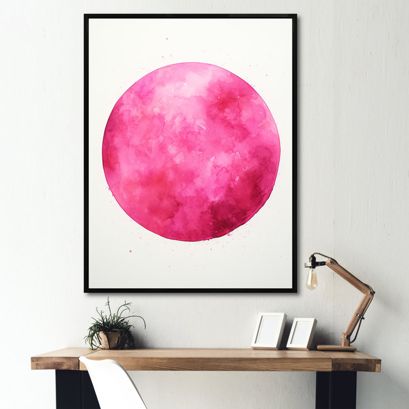 Système solaire au mercure magenta I, Cadre flottant noir, H 44 po x l 34 po x P 1,5 po