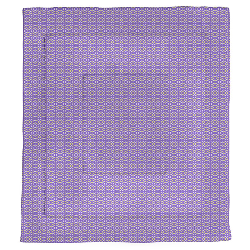 Édredon simple réversible à losanges Katelyn Elizabeth, Édredon très grand, Mauve / Jaune