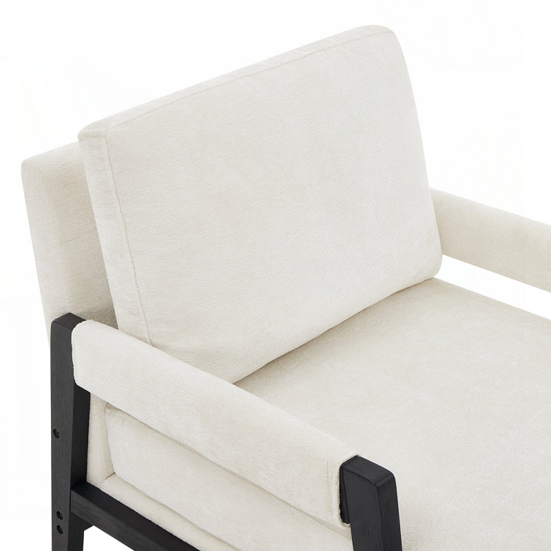 Fauteuil d'appoint rembourré Kelly, Blanc