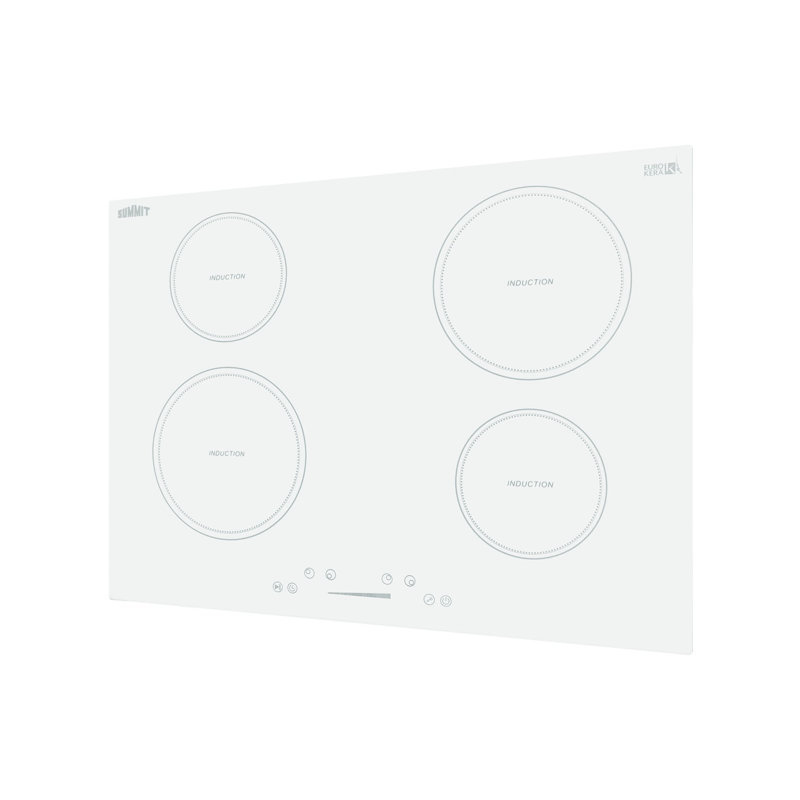 30" White Ceramic Glass 4-Burner Induction Cooktop