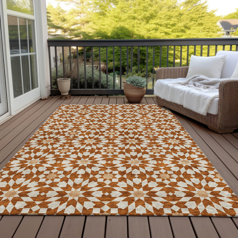 Washable Floral Indoor / Outdoor Rug, Rectangle 2'6" x 3'10"