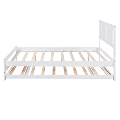Lit plateforme double avec lit gigogne réglable