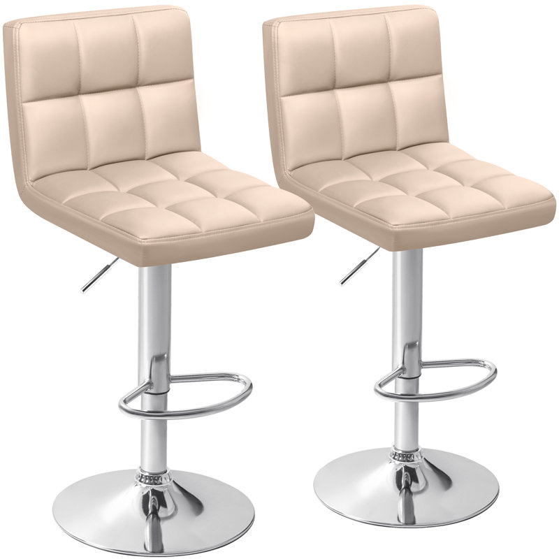 Stallcup Swivel Adjustable Height Bar Stool, Khaki
