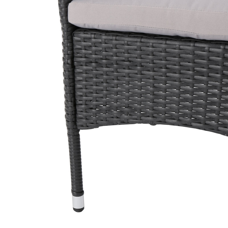 Chaise de patio avec coussin Alfiero, Structure grise / coussin gris clair, Gris