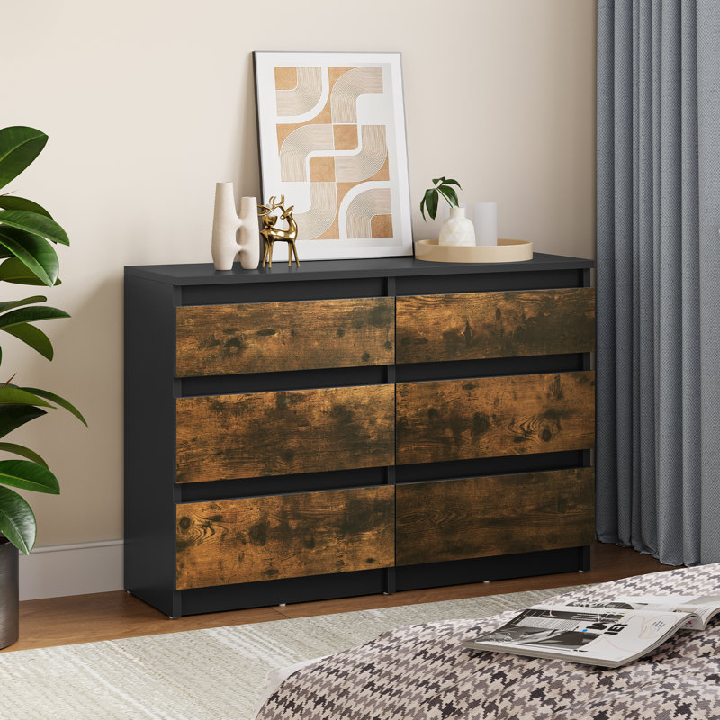 100cm W 6 - Drawer Chest of Drawers, Brown