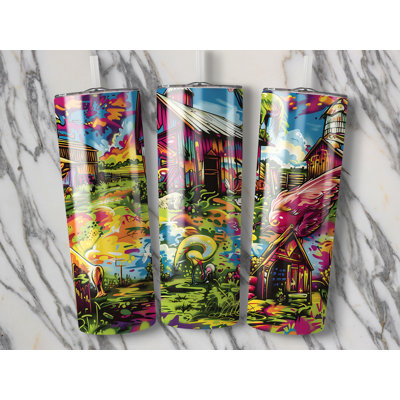 Choose Handmade Tumblers 591ml Vacuum Insulated Stainless Steel (18/8) Travel Tumbler with Straw