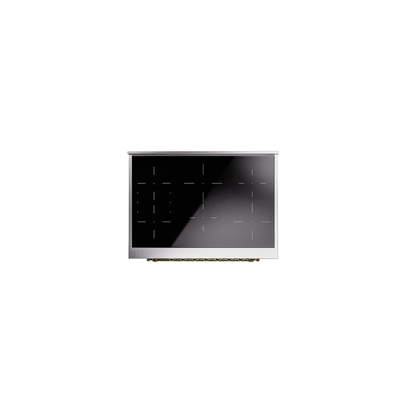 ILVE Nostalgie II 36 in Induction Range, Glossy Black/Brass