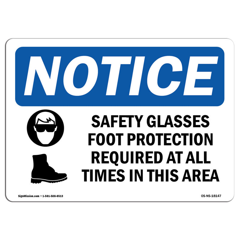 Lunettes de sécurité et panneau de protection des pieds