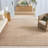 Abstract 175 Hand Tufted Wool; Cotton No Pattern Rug in Light Brown/Ivory-1829597062