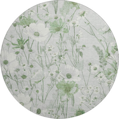 Premium Machine Washable Elize AMF1500 Floral Rug