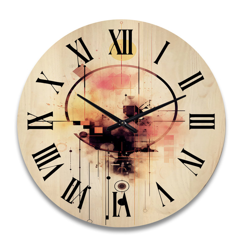 Horloge murale en bois surdimensionnée rétro Distant Celebration, Très grand