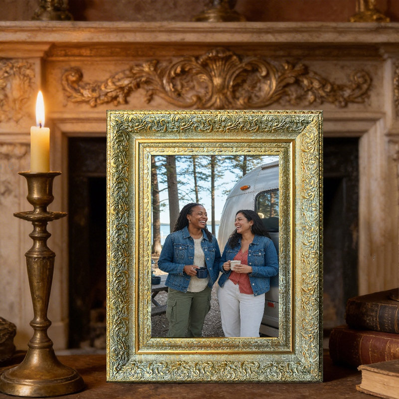 Cadre photo traditionnel en or antique 1 po 11 po x 14 po avec façade en plexiglas, Or antique, 1, L 11 po x H 14 po