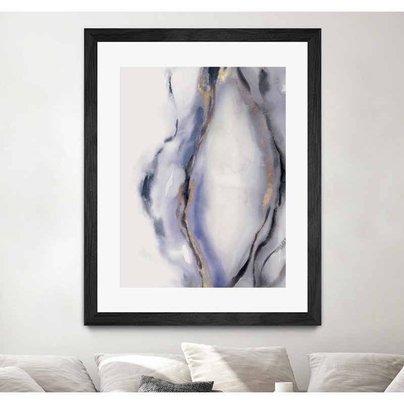 Blue Waters II 30x40 Black Framed Canvas Art