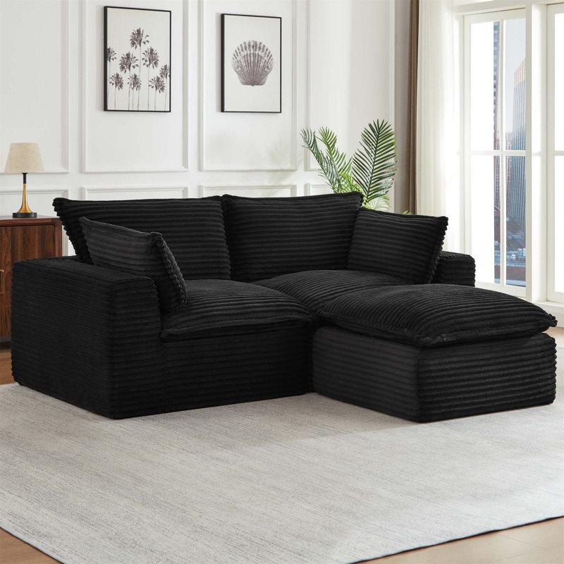 Canapés modulaires en nuage pour le salon, canapé convertible en L avec repose-pieds pour un confort ultime et une efficacité d'espace