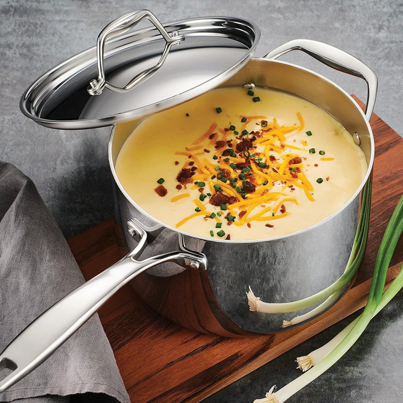 Tramontina 4-Quart Covered Sauce Pan with Helper Handle - Thumbnail 3