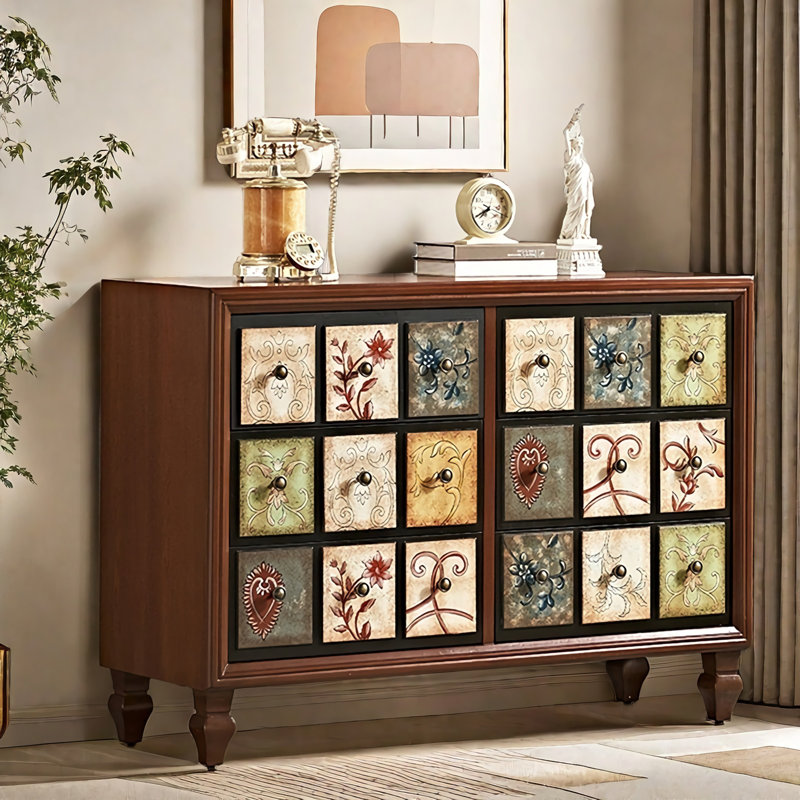 Classic Brown Versatile Wood Accent Chest.