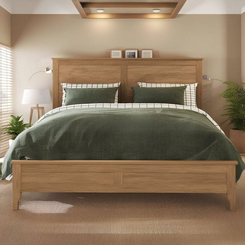 Seadrift Solid Wood Platform Bed - 650lb Capacity, Adjustable Base Ready, No Box Spring, Coastal Finish, King, Natural