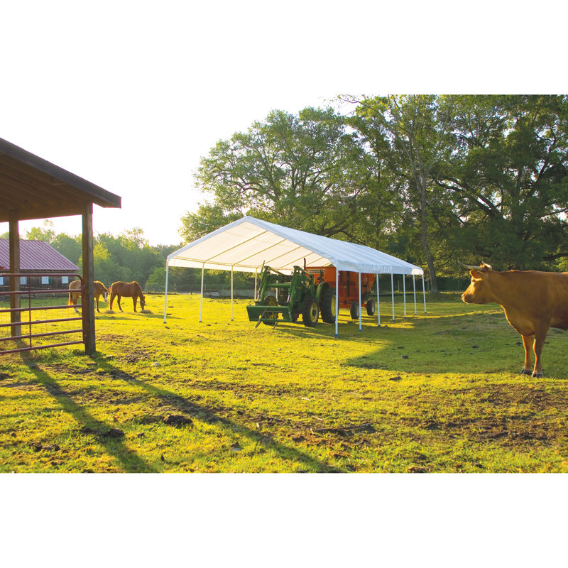 Super Max 18' x 40' White Steel Frame Canopy