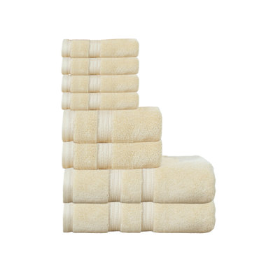 Ensemble de serviettes de bain 100% coton Elegance Essentials 550GSM Zero Twist (2 serviettes de bain, 2 serviettes à main et 4 débarbouillettes)