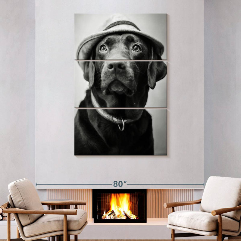 Brampt Black Labrador Boss, 74" H x 48" W