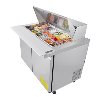Commercial Refrigerated Sandwich Prep Worktable Double Door Stainless Steel