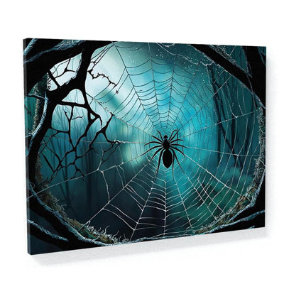 "Sense", toile d'araignée d'Halloween, veuve noire 34, art sur toile - Décoration murale, affiche, peinture, moyen, 24 x 18 / 0,75 po
