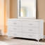 Commode 6 tiroirs Casilda, finition blanche