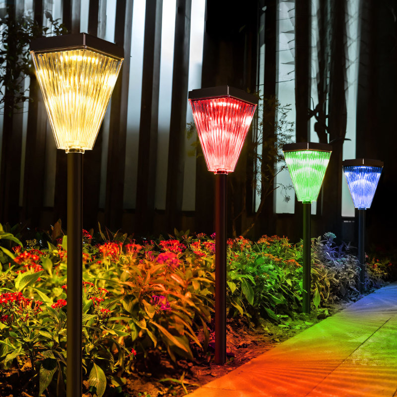 Huotian Solar Outdoor LED Garden Lights,Waterproof,Warm White OR Gradient Color(Set Of 2)