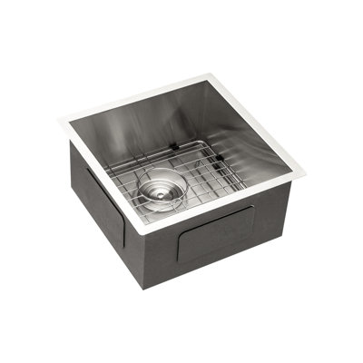 Évier de cuisine encastrable en acier inoxydable de 15 po x 9 po de profondeur 13 po, 304, facile à entretenir, avec gabarit et bonde à gabarit simple et hygiénique, à condensation et à séchage