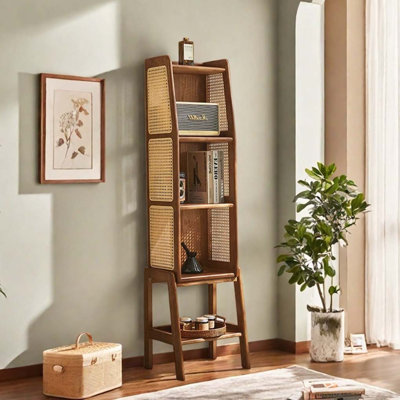 Bibliothèque multi-tablettes en rotin