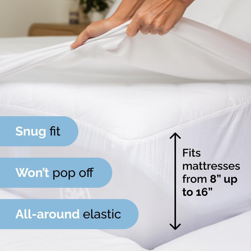 6 Piece Sheet Set, Soft Cooling Bed Sheets, Breathable & Wrinkle Free, Hotel Luxury Bedding, White