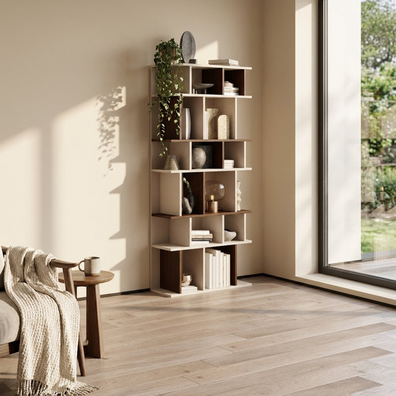 Sandefur 31.5" Bookcase with Matte Finish, Wenge/Cashmere
