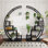 Ensemble de 2 grands supports à plantes à 5 niveaux en métal - Crochet suspendu en forme de demi-lune, présentoir moderne noir et bois