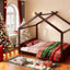 Lit de maison avec lattes de soutien, structure en bois massif pour enfants, aucun sommier requis, assemblage facile-632081435-632081444