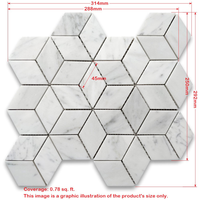 10" x 11" Marble Random Mosaic Wall & Floor Tile