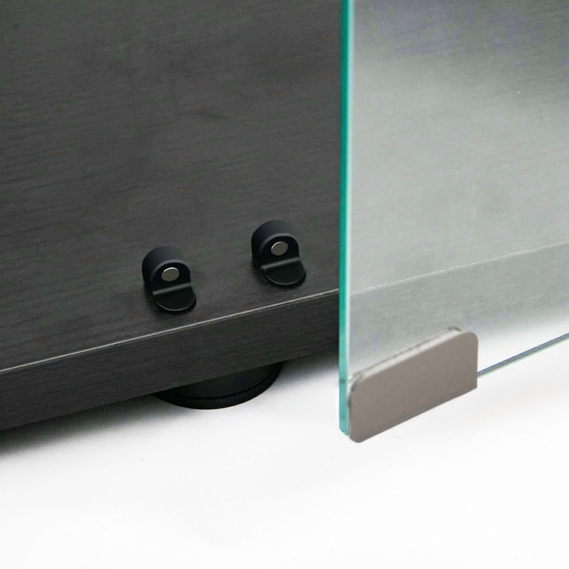 Vitrine en verre trempé, armoire à vin, armoire de rangement, classeur, avec lumière paipai alimentée par batterie, pieds de plancher réglables, convient aux sols inégaux, peut être placé n'importe où, couleur: noir