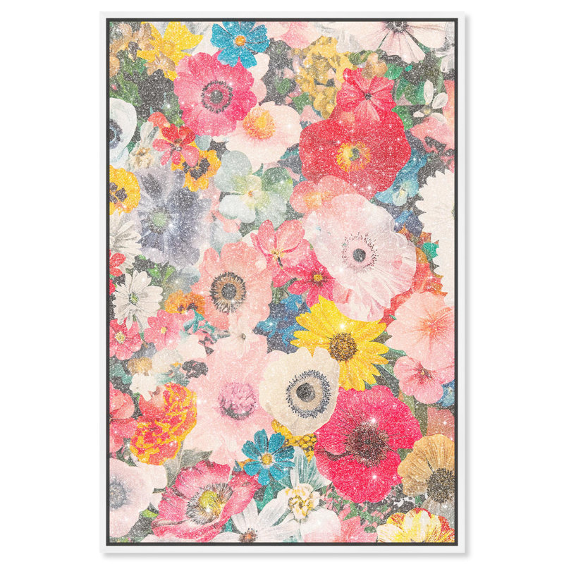Oliver Gal Photobloom Floral and Botanical - Diamond Dust Framed Canvas Art, 45" H x 30" W, Cream
