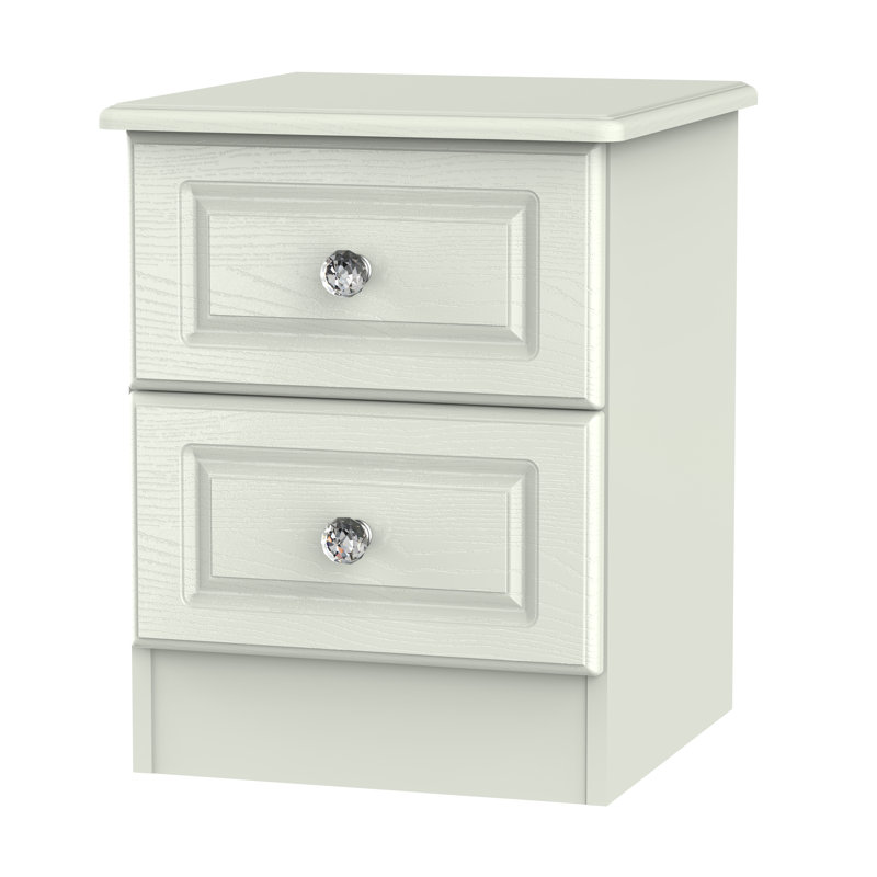 Fully Assembled Asphodèle 2 Drawer Bedside Table, Kaschmir Ash