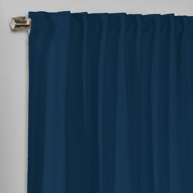 Rideau décoratif très long et très large en polyester, L 52 po x L 95 po, Bleu