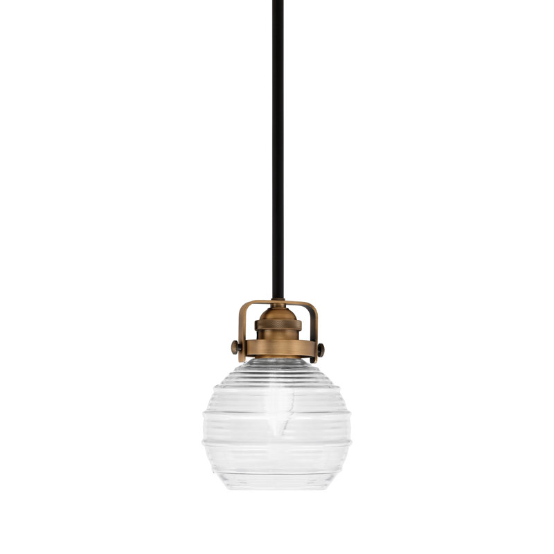 Mini-luminaire suspendu Easton, Noir mat / laiton