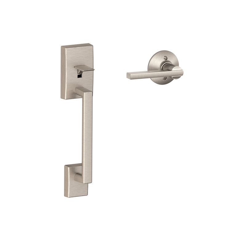 Century Lower Half Handleset and Latitude Door Lever Set (Deadbolt Sold Separately), Yes, Satin Nickel