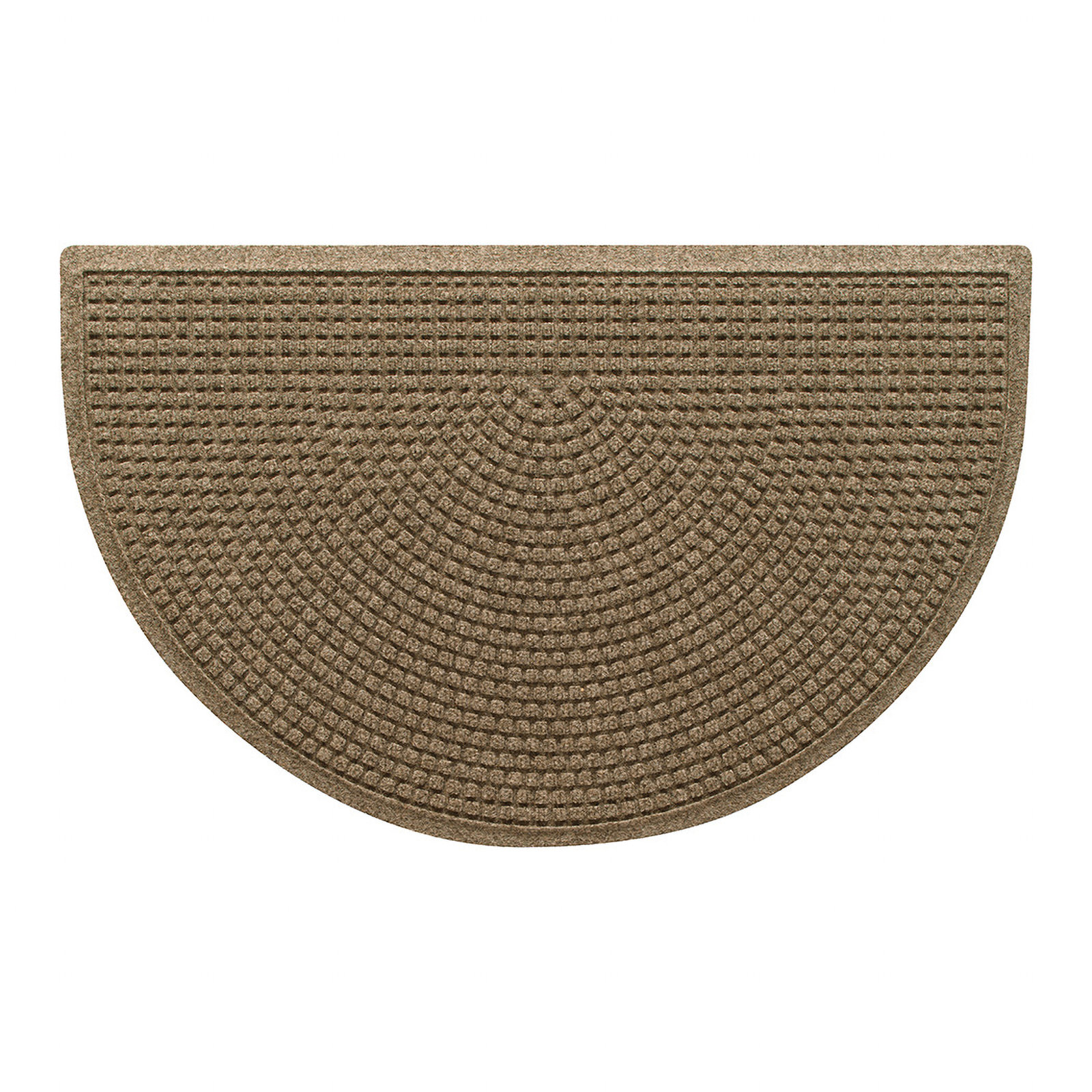WaterHog Squares Non-Slip Doormat, Camel, Semi-Circle 2' x 3'3"