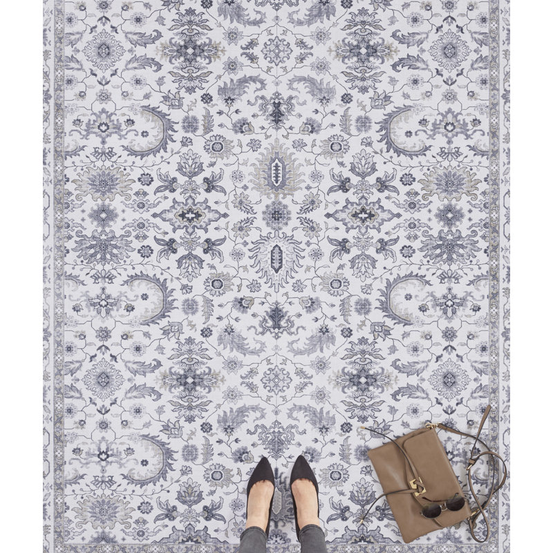 Vivana Tufted Platinum Grey Rug, Rectangle 80 x 150cm