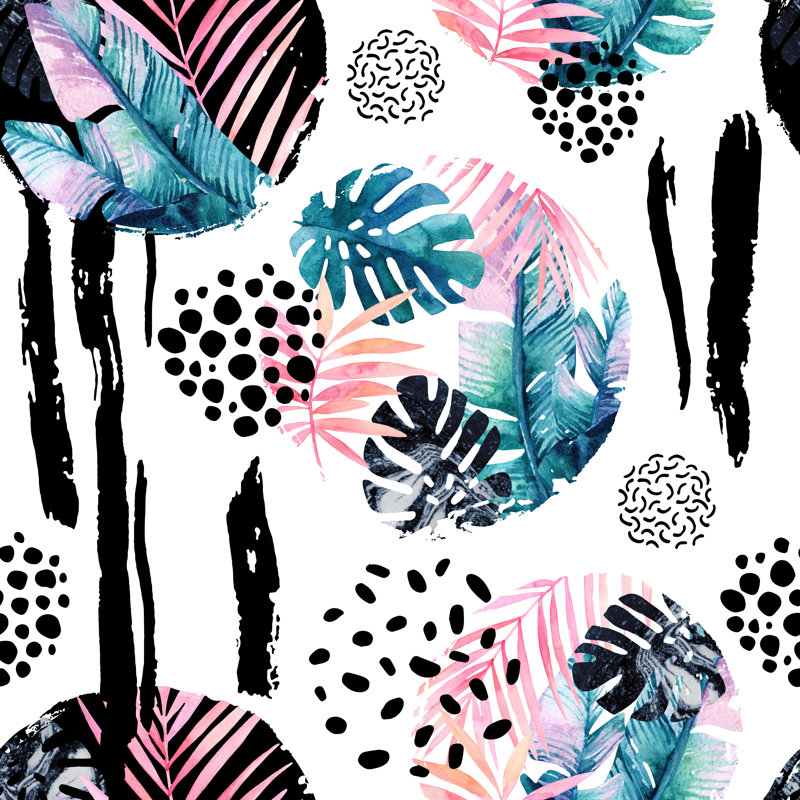 Abstract Natural Seamless Pattern by Tanya Syrytsyna - Wrapped Canvas Print, 122cm H x 122cm W x 3.8cm D