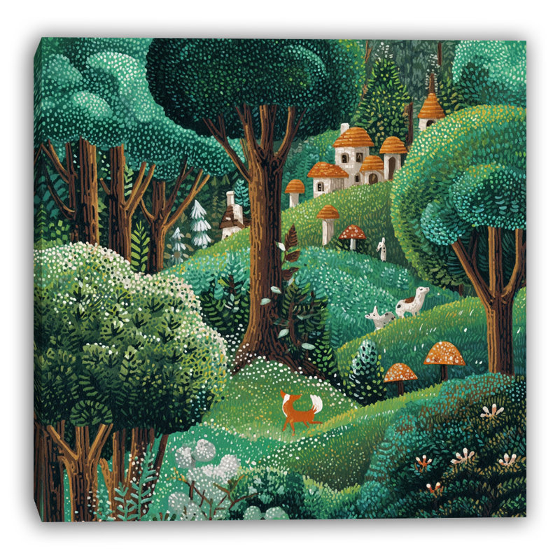 «Forest Hamlet Path», art mural sur toile tendue, H 40 po x l 40 po